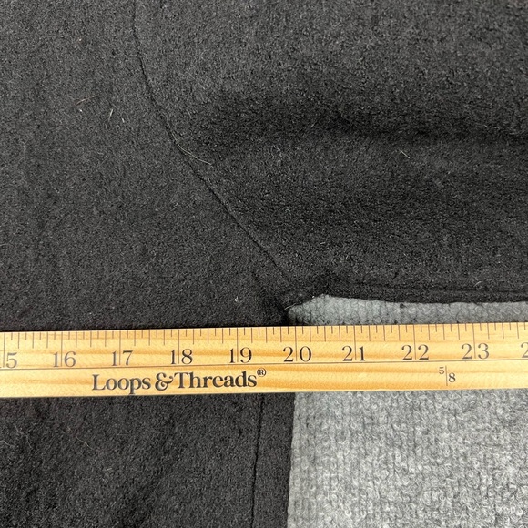 Silk Club Coat Women's M Black  Long Floral Trim Detail‎ Vintage Grandmacore - Picture 6 of 8